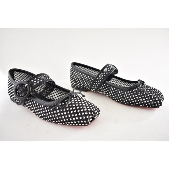Christian Louboutin Mamastrapitina Flat Black Crystal Mesh Ballet Ballerina 38.5 - Picture 5 of 16